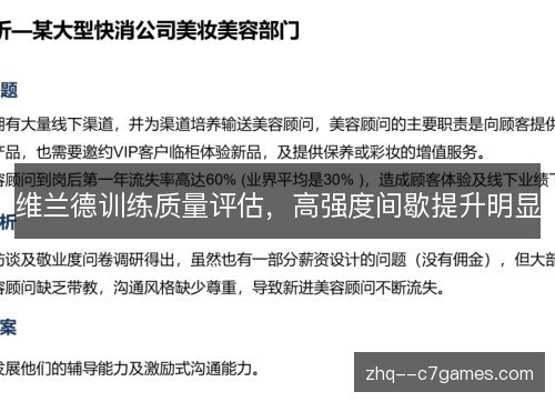 维兰德训练质量评估，高强度间歇提升明显
